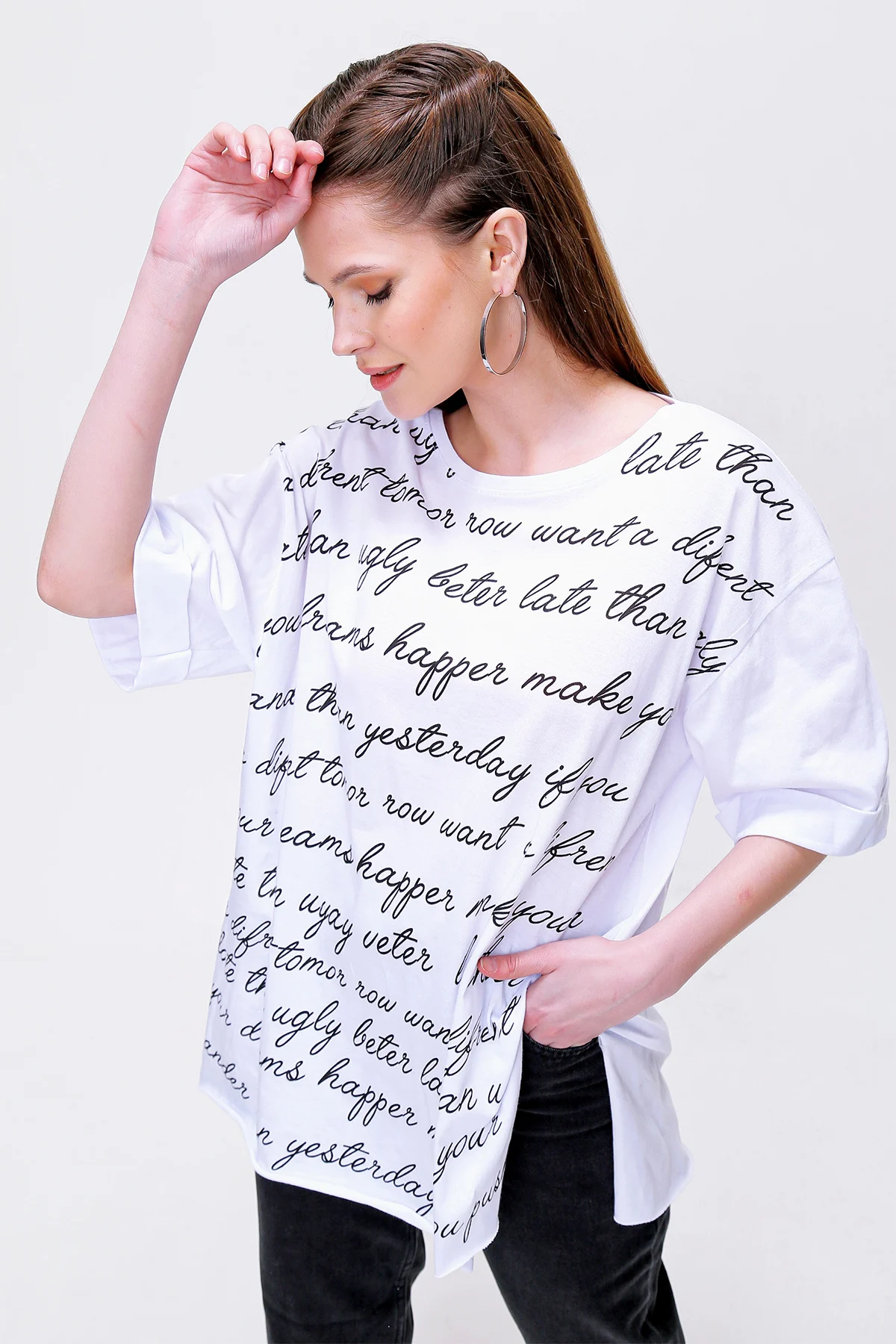 

Lettering Printed Tshirt 2021 Summer Spring Women 'S T-shirt Fashion Tops Sexy Print Ladies top