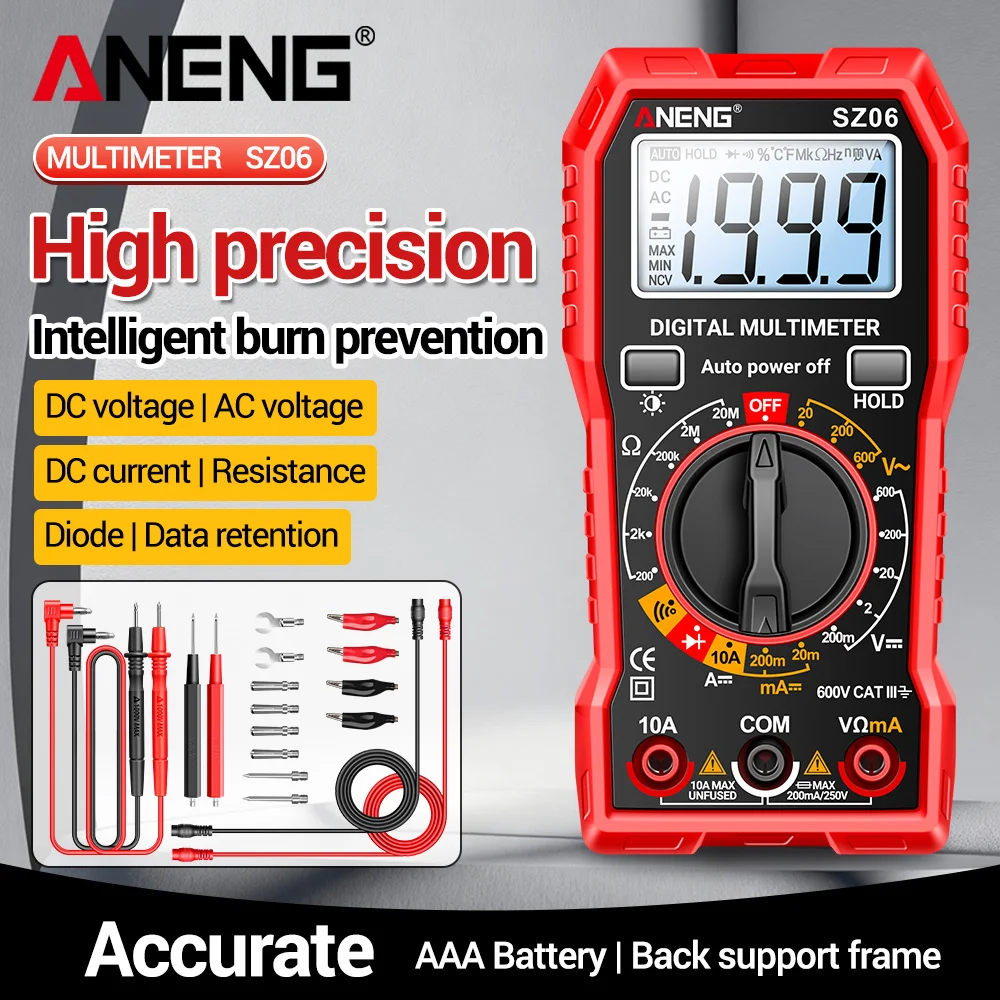 ANENG SZ06 2000 Zählt Smart Digital Multimeter AC/DC Spannung Meter DC Strom Ohm Tester Meter Werkzeuge Detektor Elektriker werkzeug