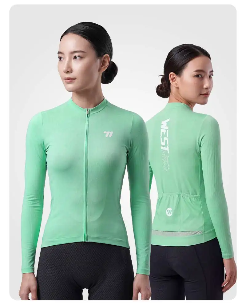 WEST BIKING Radtrikot Langarm Herren Damen Atmungsaktiv Schnelltrocknend Fahrradshirt MTB Rennrad Kleidung Sommer Reflektierendes Oberteil – Detail 15