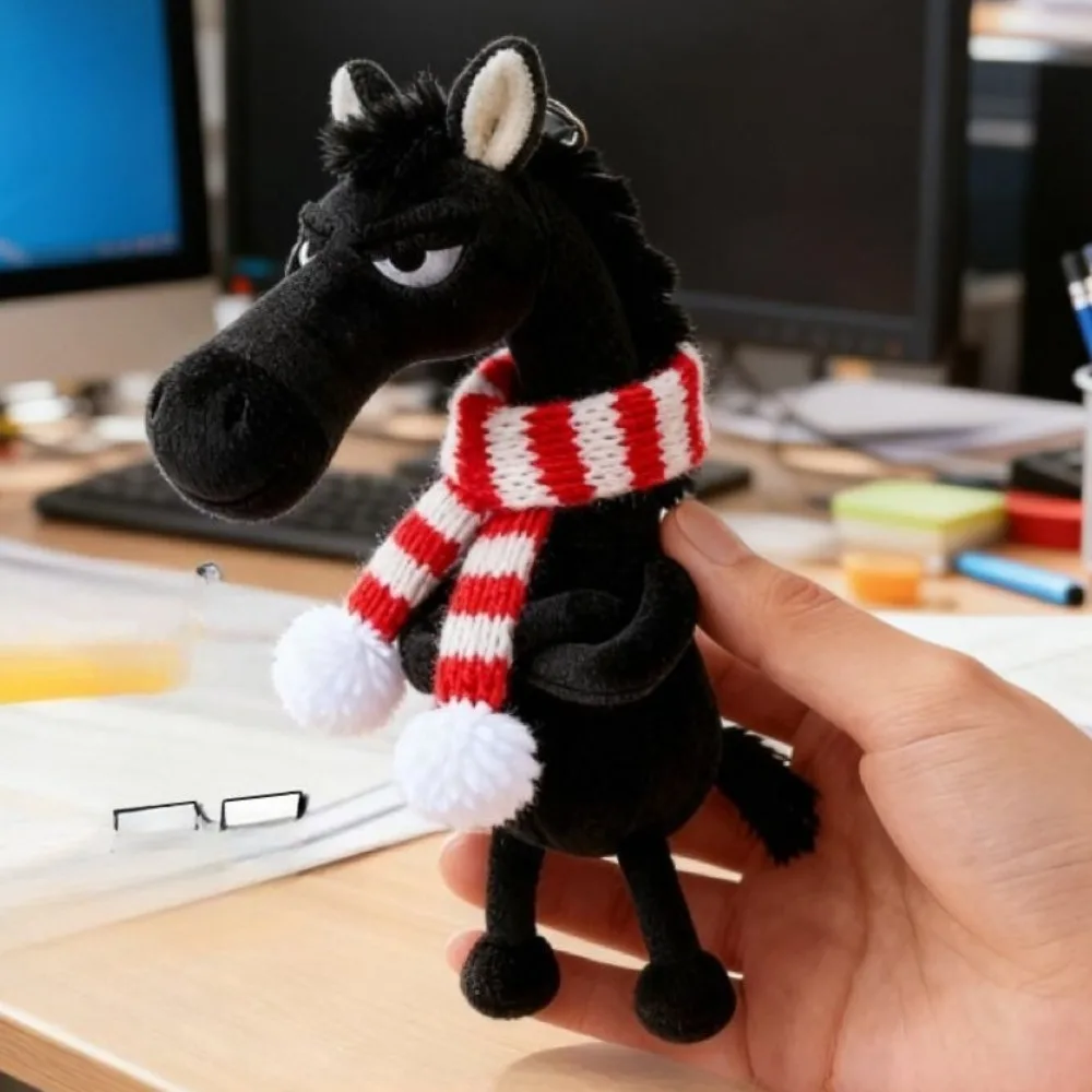 

Little Horse Doll Tian Xuan High Cold Black Horse Plush Doll Bag Pendant Key Hanging Decoration Car Interior Hanging Decoration