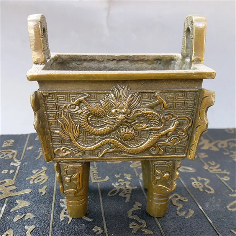 Decorative Small Dragon Bronze Sculpture, Metal Craft Ornament, Business Gift