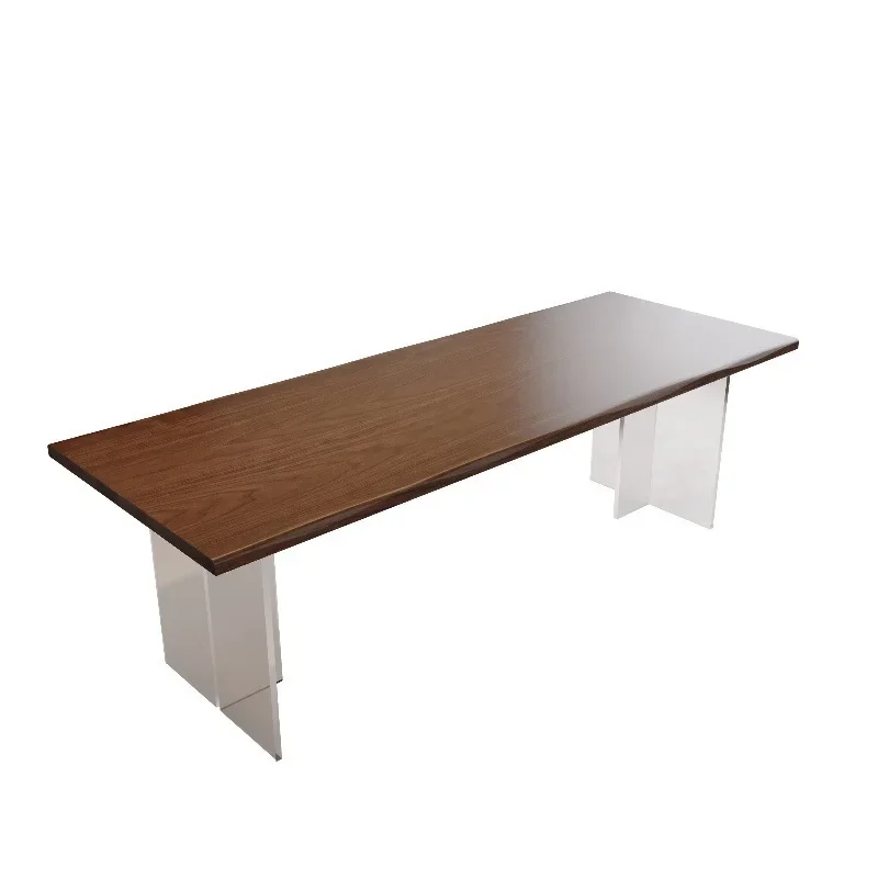North American Black Walnut Meal Dining Table Acrylic Suspended Desk