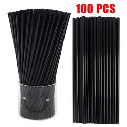 100Pcs Black Disposable Straw Flexible Drinking Straws Plastic Bendable Drink Tube Reusable Bar Party Accessories