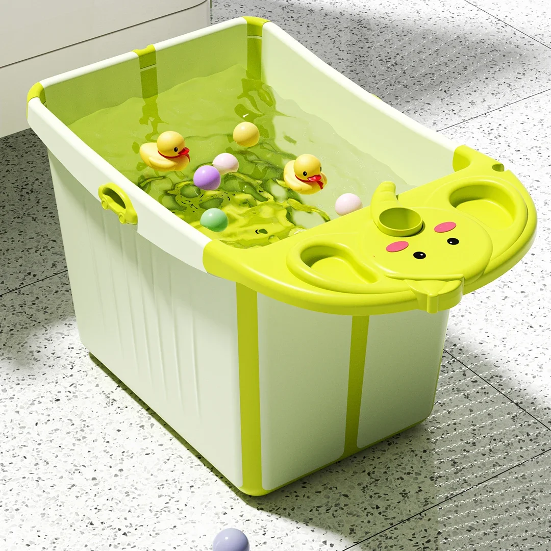 Cartoon Plastic Foldable Bathtub for Baby Child,Baby Swimming Tub,Household Baby Bath Tubs, Can Sit in The Bath Tub for Newborns