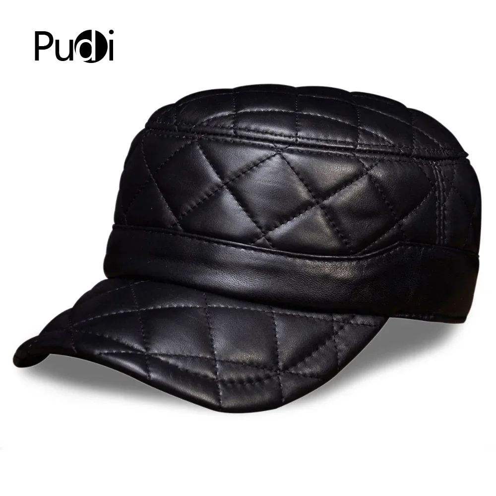 HL031 MEN'S Genuine Leather Baseball Cap Hat Brand New Leather Caps Hats