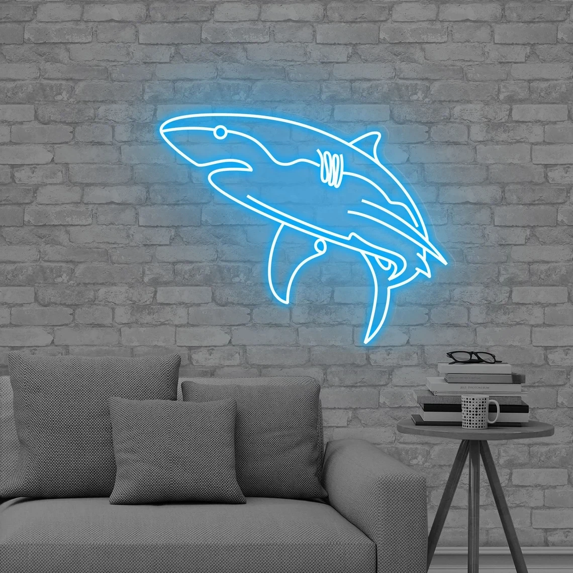 

Shark Neon Sign Custom Led Neon Sea Art Light Sign Logo sailor Wall Décor Decoration gift neon bedroom Art Neon Wall Decor Light