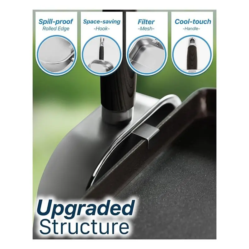 Griddle Scoop for with A Any-Edge Hook, Stainless Steel Griddle Portable Food Mover for Stir Fry