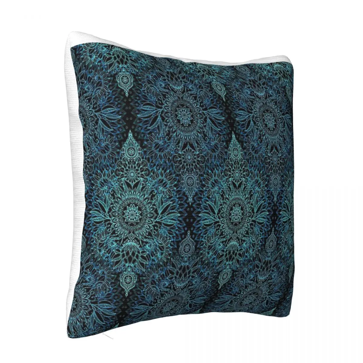 Black Teal & Aqua Protea Doodle Pattern Sofa Cover Pillow Case Covers Cushions For Living Room Pillow Case Pillow Cover