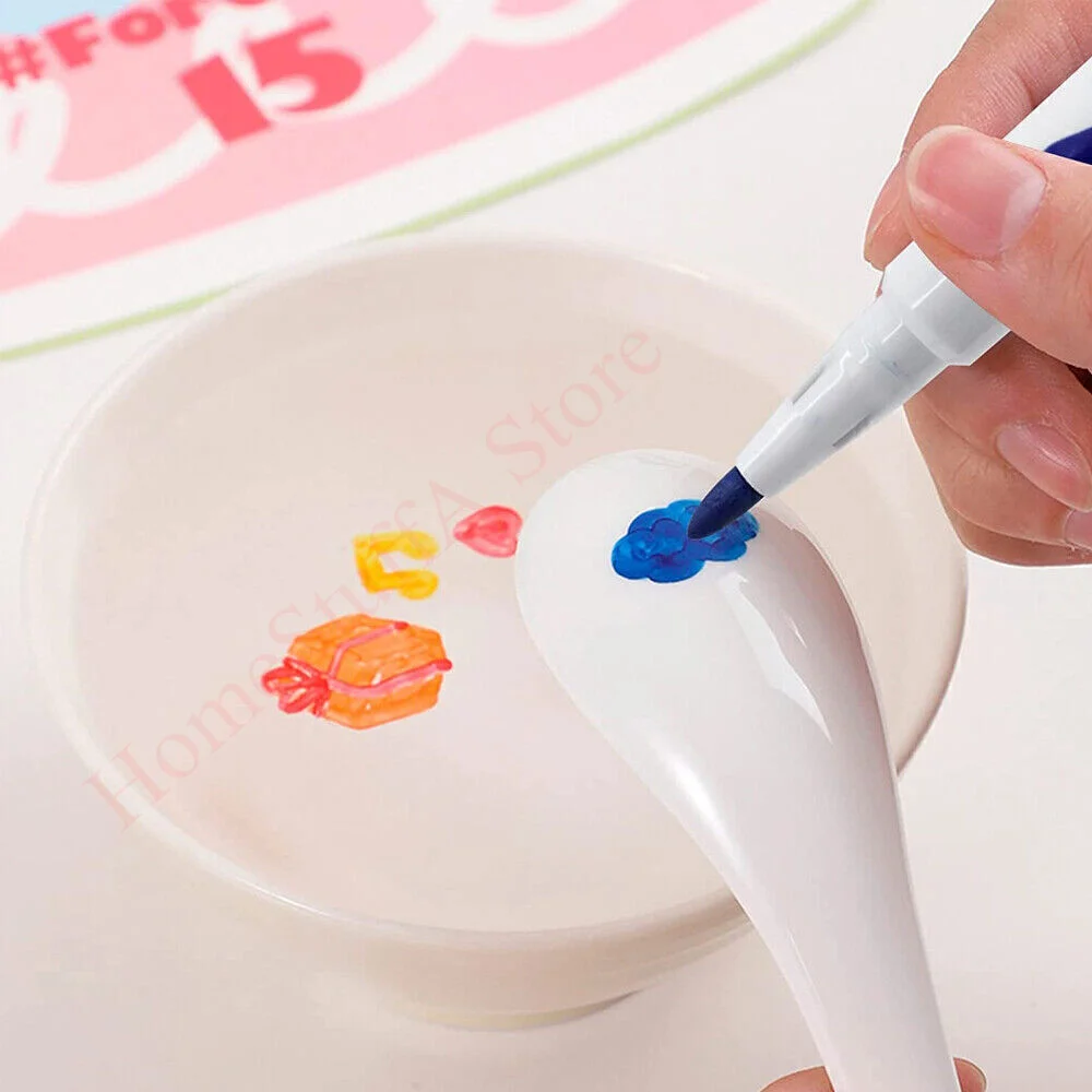 8/12Color Floating Pen Children Painting In Water Graffiti Pen Magical Whiteboard Marker with Spoon Early Learning Toy for Kids