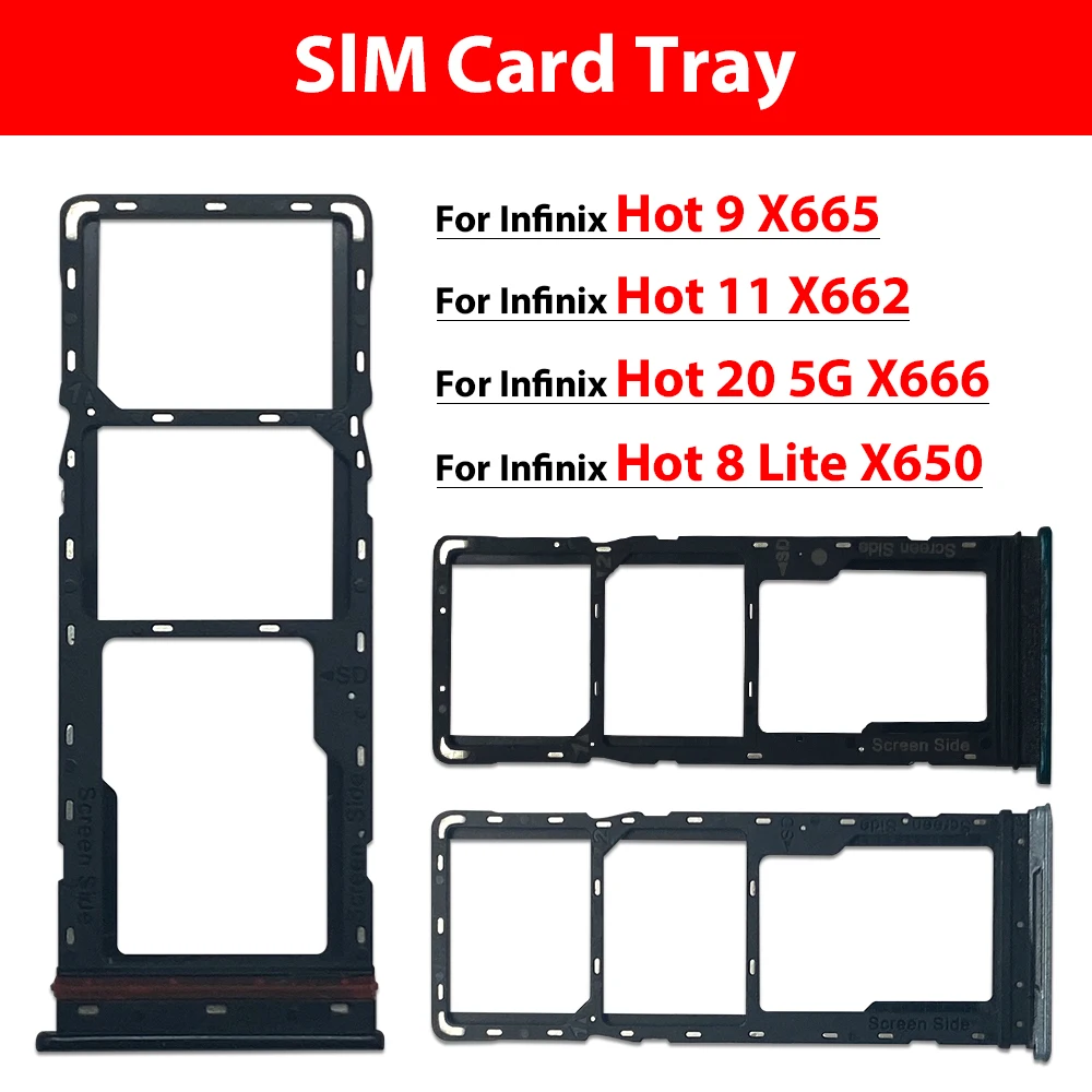 الهاتف المحمول الجديد الجانبي بطاقة SIM صينية رقاقة فتحة حامل جيب ل انفينيكس الساخن 8 لايت 9X665 11X662 20 5G نوت 12 4G الذكية 7