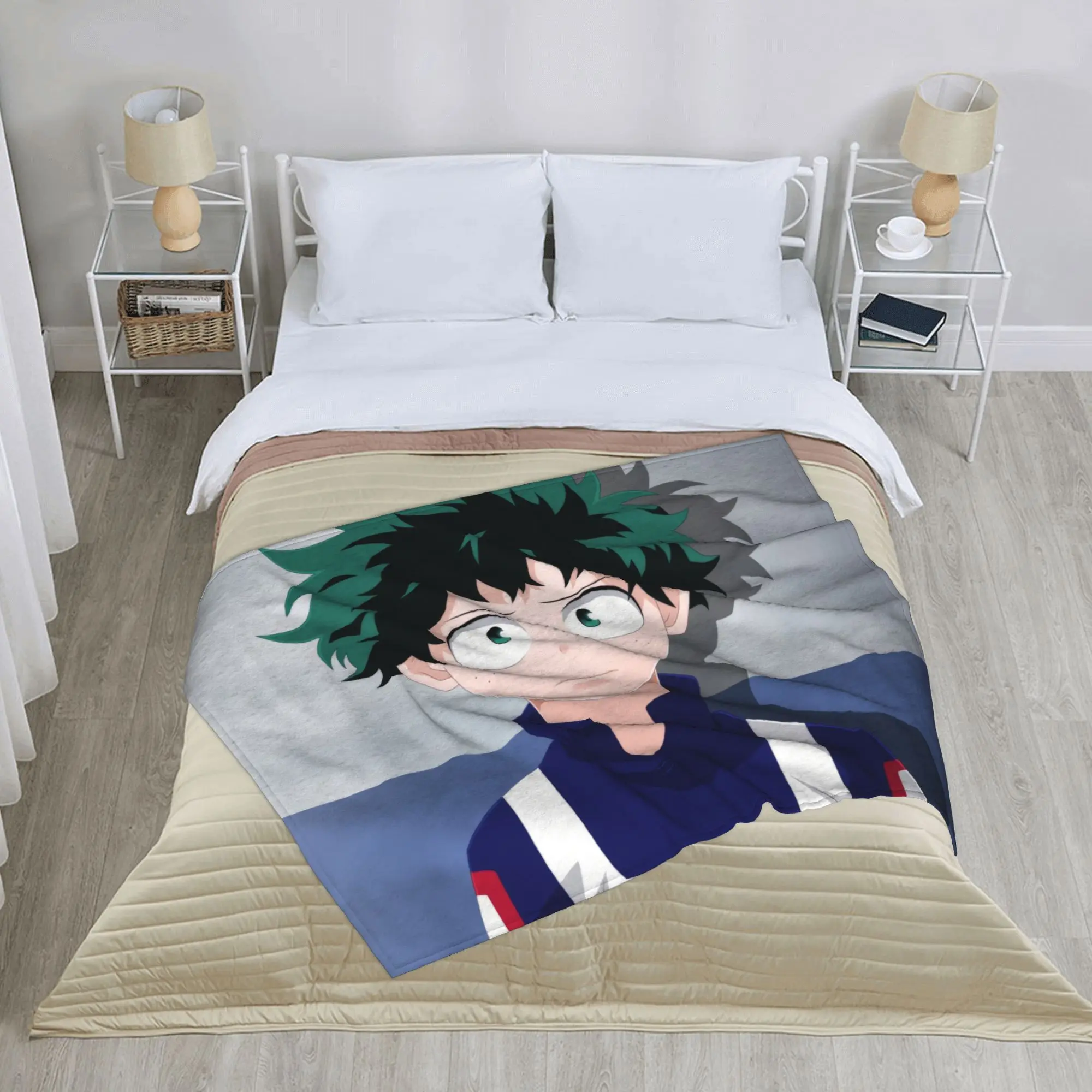 My H-Hero A-Academia Anime Blanket Fleece  Winter Deku Izuku Midoriya Super Warm Throw Blanket for Home Bedspread