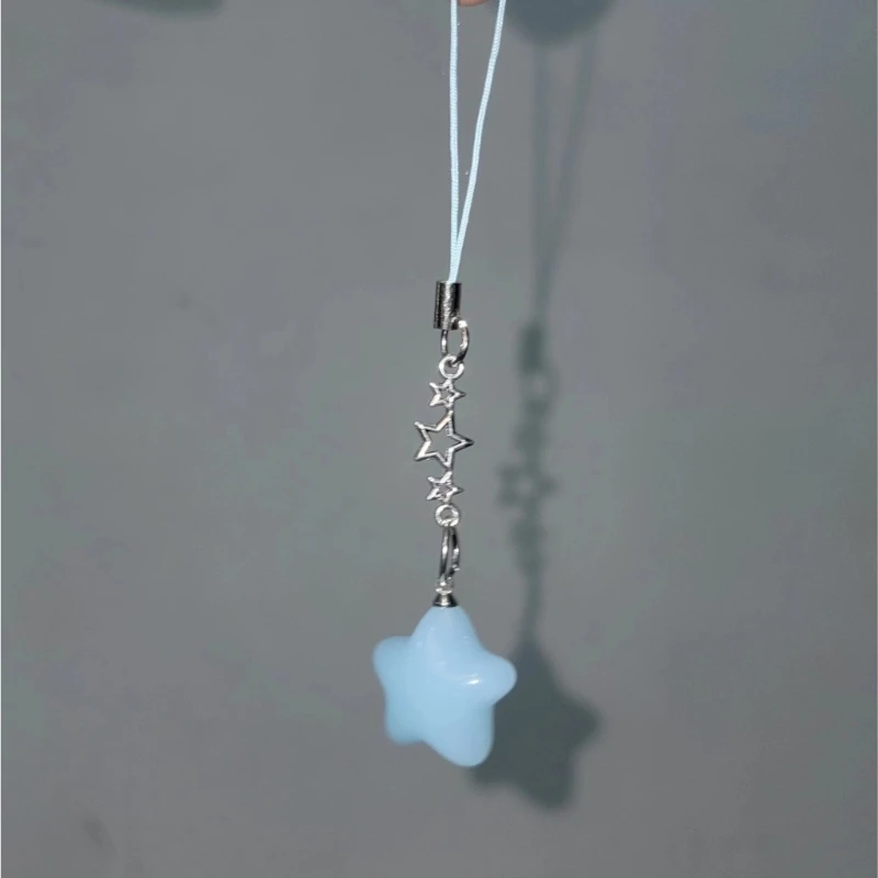 Bunter fünfzackiger Stern-Kristallperlen-Schlüsselanhänger-Anhänger, Hängeetiketten, Legierung, Schmuck, Halskette, DIY-Zubehör – Detail 8