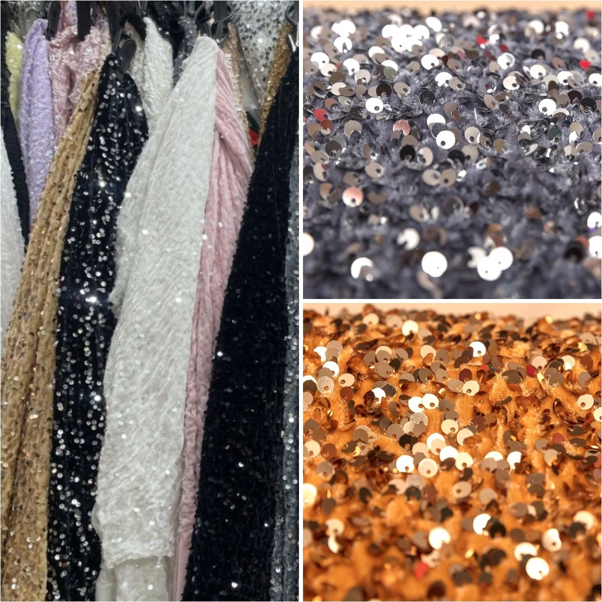 

Sparkling Velvet Fabric Embroidered Sparkling DIY Wedding Dress Fashion Background Accessories fabrics for sewing
