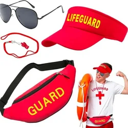 Children Beach Lifeguard Cosplay Costume Red Inflatable Floating Board Glasses Suit Adult Practice Swimming Surfboard Accessorie
