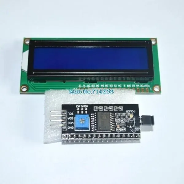 

Модуль адаптера последовательного интерфейса 1602 дюйма 16x2 HD44780 LCD /w IIC/I2C