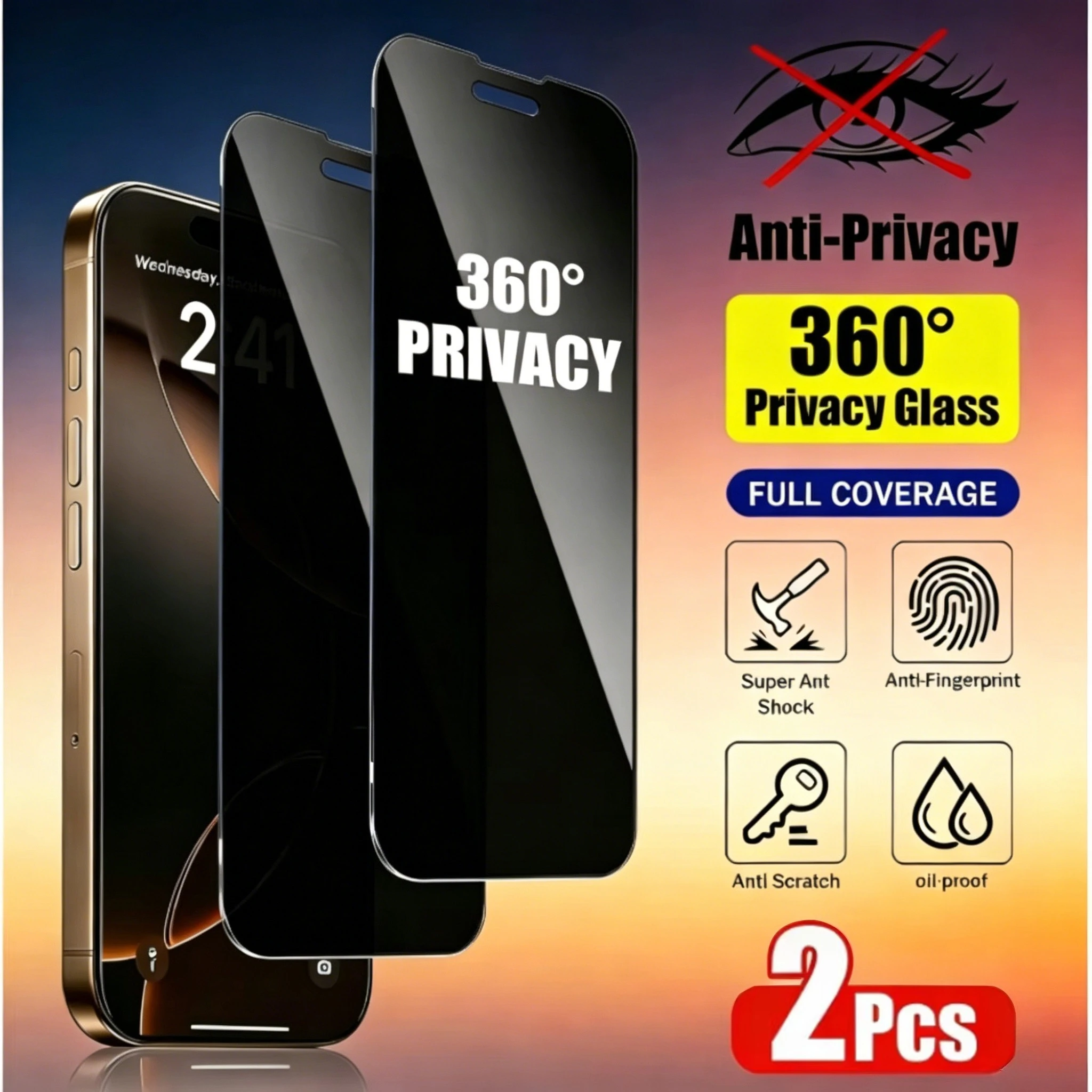 2 Stück Vollständige Abdeckung Privatsphäre-Schutzglas für Samsung A56 5G A57 A37 A17 A16 A07 A55 A54 A36 A26 S26 Ultra S24 S25 Displayschutz