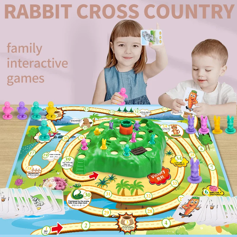 Rabbit Cross Country Competitive Trap Toy Children Educational Family Fun Early Childhood Board Games Interactive Toy Party Game