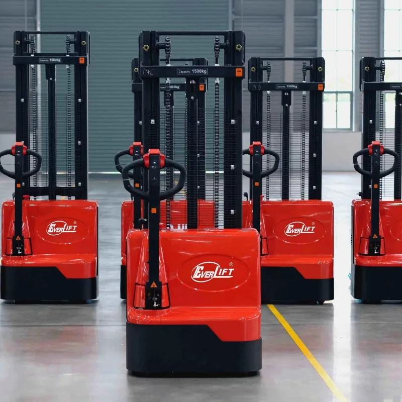 Full Electric Pallet Stacker 1200kg Walkie Compact Hydraulic Narrow Aisle Forklift Pallet Truck Warehouse Material Handling
