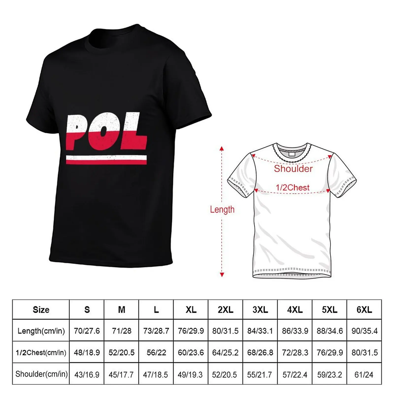 POL Poland Polish ISO Code 3166 T-Shirt cotton t shirts man 100% t shirt man luxury man t shirt designer T-shirt