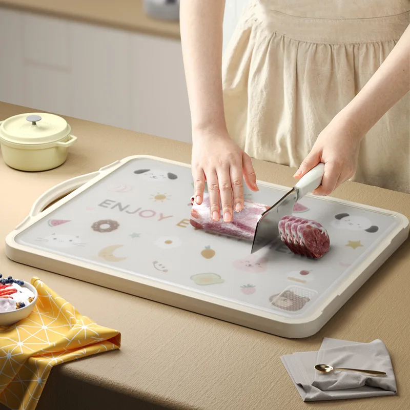 

Stainless Steel Cutting Board Anti Mold Antibacterial Kitchen Chopping Board Double Sided Fruit Vegetable Board