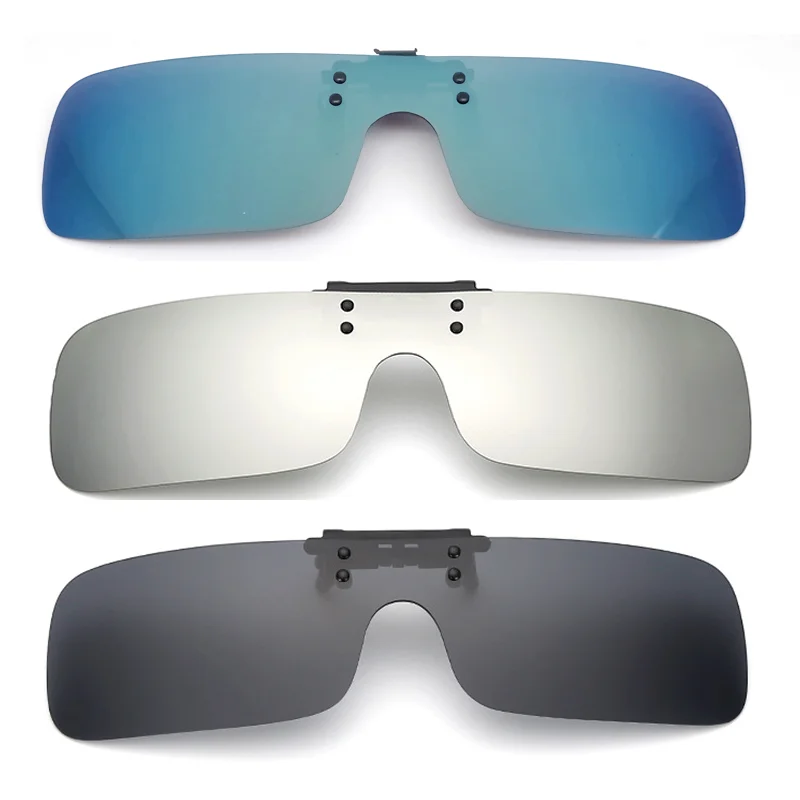 VIVIBEE Siamese Men Square Clip on Polarized Night Driving Glasses with Yellow 2023 Fishing Women Sunglasses Clips