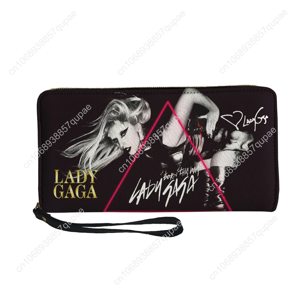 Lady Gaga Pop Singer Custom Wallet Purse Mens Womens Teenagers Zipper Long Wallets Double Print  Portable Wallet Gift Bag