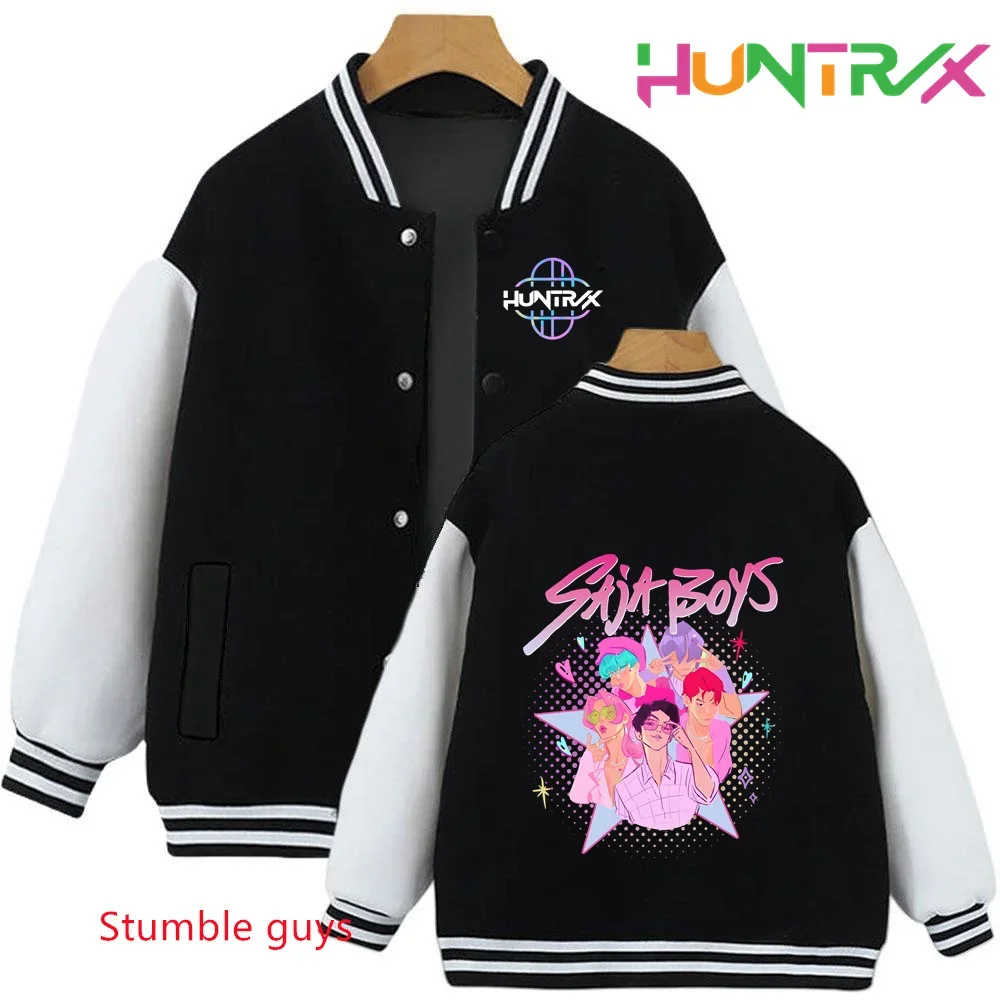 

Kpop Demon Hunters Autumn Winter Kids Hoodie Sweatshirts Cartoon Trucksuit Baseball Uniform Boys Girls Casual