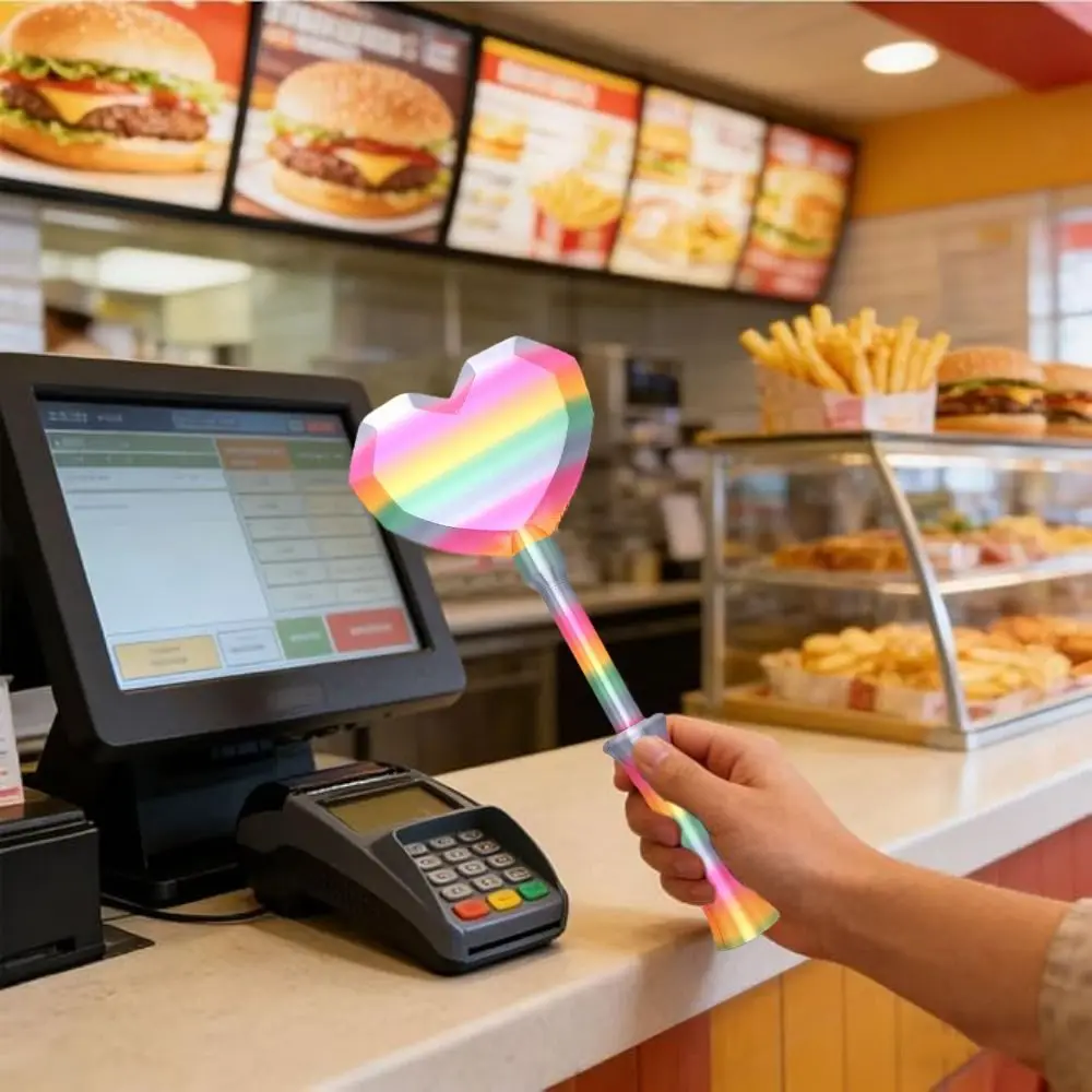 Retractable Wand Tap To Pay 3D Printed Heart Shape Contactless Payment Card Holder Magic Wand Portable Wand Card Payment Wand