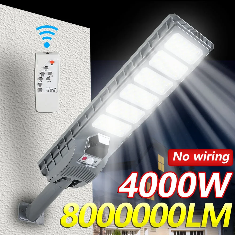 Pop LED Outdoor Solar Light Solar Wall Lamp With Motion Sensor 4000W Super Bright Waterproof Light Garden Courtyard Street Spotl