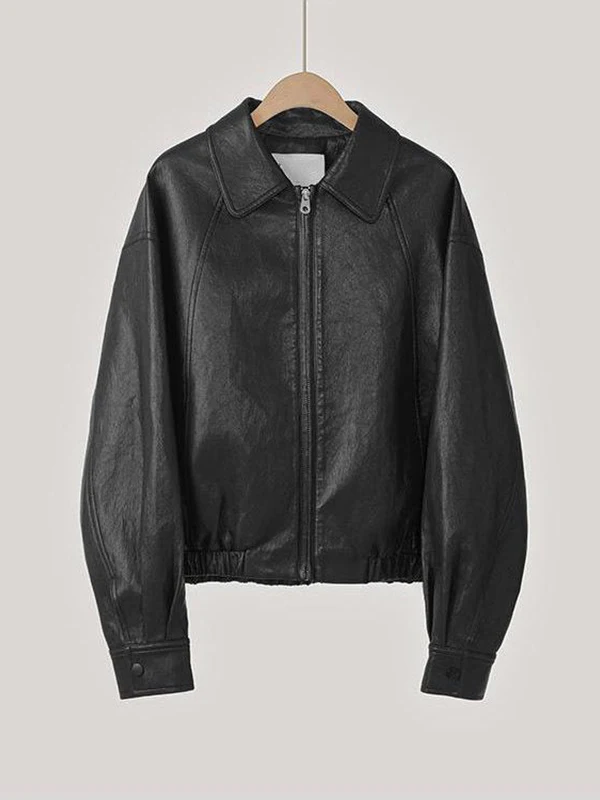 アメリカンスタイルレトロ多用途ファッショナブルレザージャケット2025年春新作トレンドルーズスリムエレガントアウターウェア