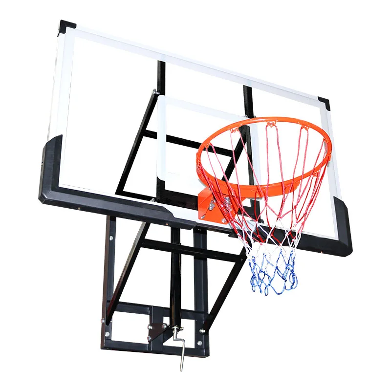 Wall Type Adjustable Indoor Outdoor Basketball Backboard Fixed Hanging Wall-mounted Adult Basketball Hooppromote sales
