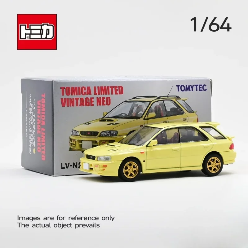 TOMICA TLV 1:64 LV-N274b Subaru WRX STI Blue, symulacja stopu statyczny model samochodu Tide, zabawka dla chłopca, świąteczny prezent urodzinowy.