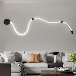 Nordic Creative Simple Wall Lamp Modern Simple Living Room Line Silicone Wall Lamp