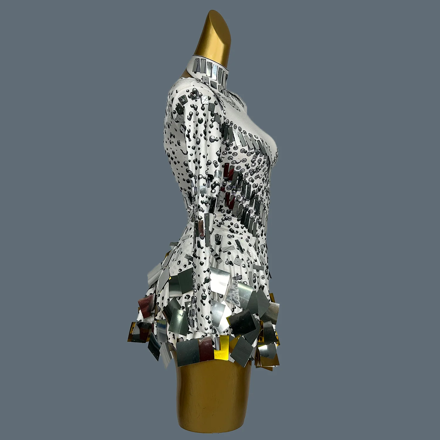 

Women Fashion Shiny A-line Sequin Mini Dress Nightclub Celebrate Prom Dress Party Stage Performance Costume Liangpianqun