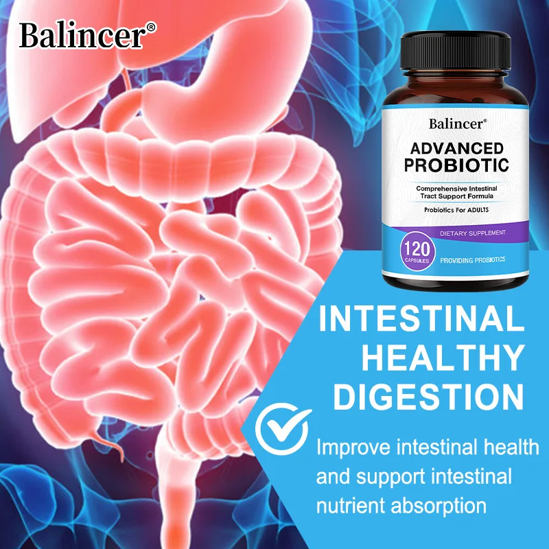 Capsule di probiotici avanzati: buono per la salute intestinale, allevia il gonfiore, migliora l'umore e il relax