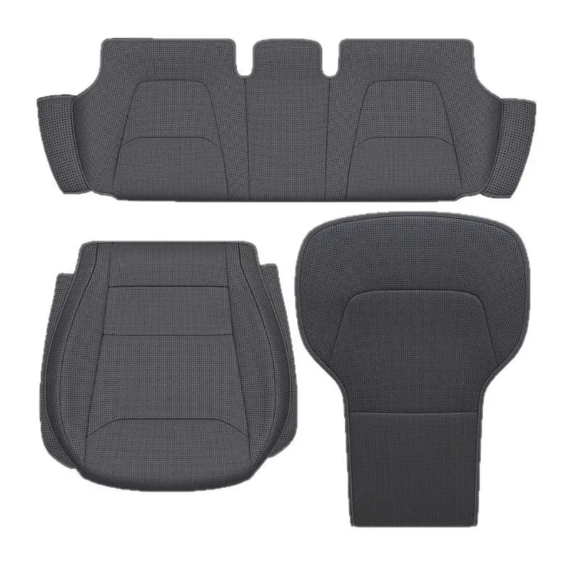 Car Seat Covers For Tesla Model 3/Y/YL Juniper 2026 Nappa Leather Breathable All Season Rear Seat Protector Pad Auto Accessories