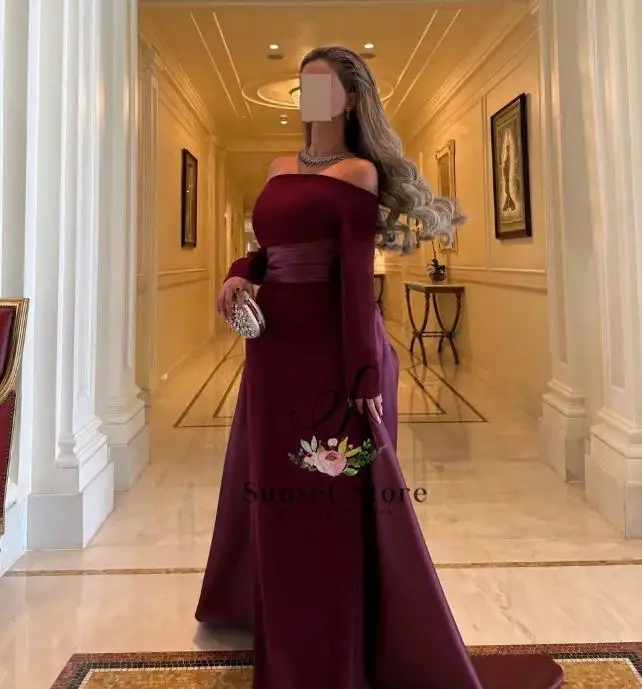 Robes de soirée personnalisées pour femmes, longueur au sol, traîne Court, sans bretelles, froissée, trois quarts, ligne a, Grace