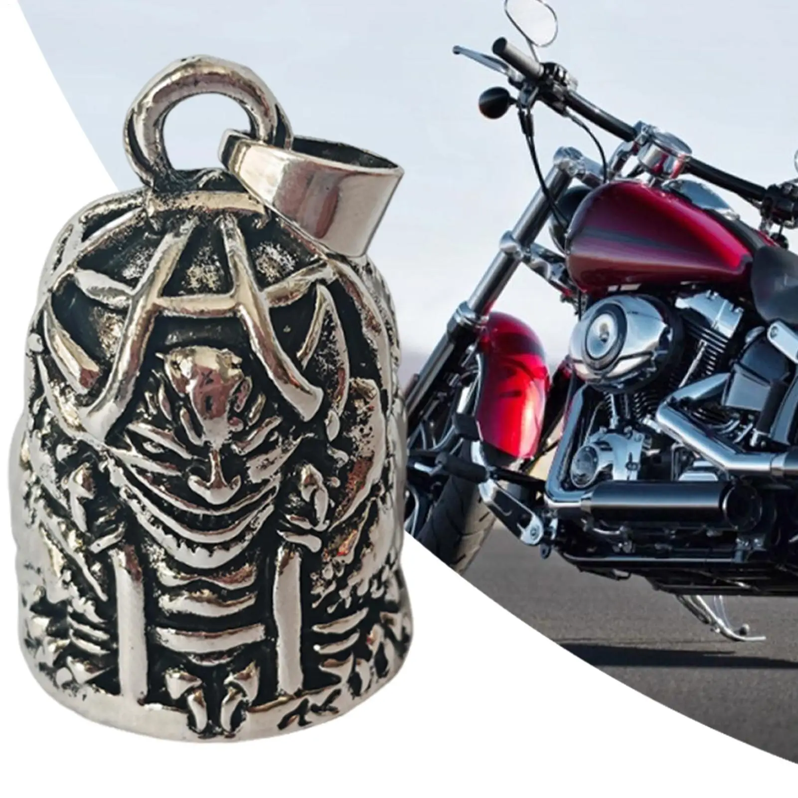 Motorcycle Style Retro Cage Demon Riding Lucky Bell Motorcycle Lucky Bell Riding Accessories For Riders Bikers Men