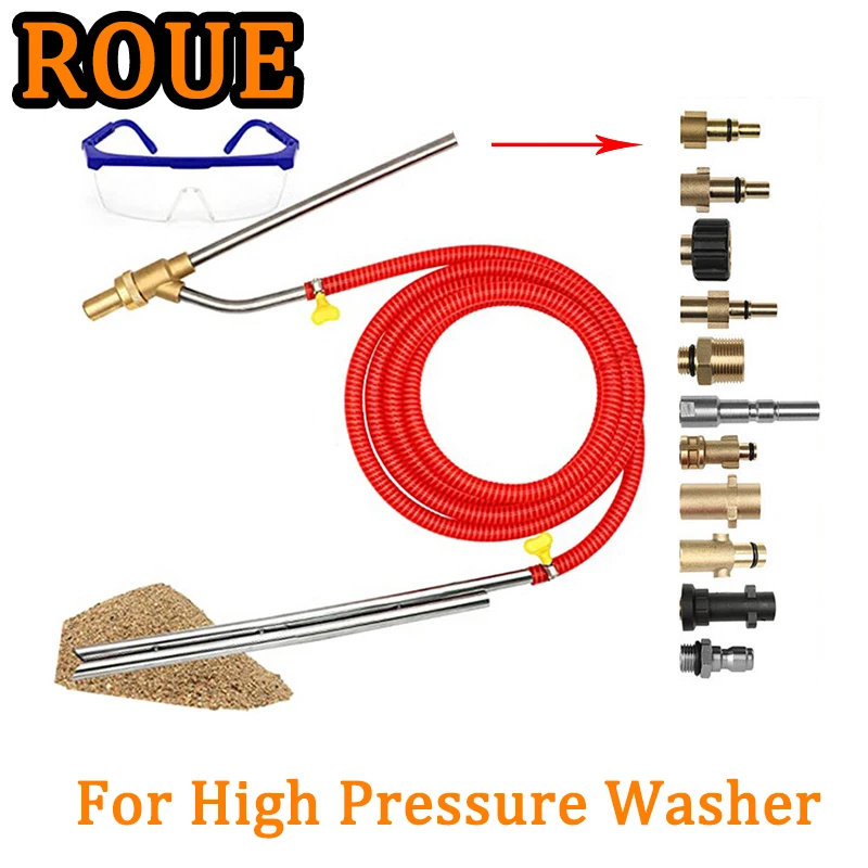 ROUE Pressure Washer Sandblasting Gun Sand And Wet Blasting Kit Hose For Karcher/Lavor/Huter/Nilfisk/Parkside