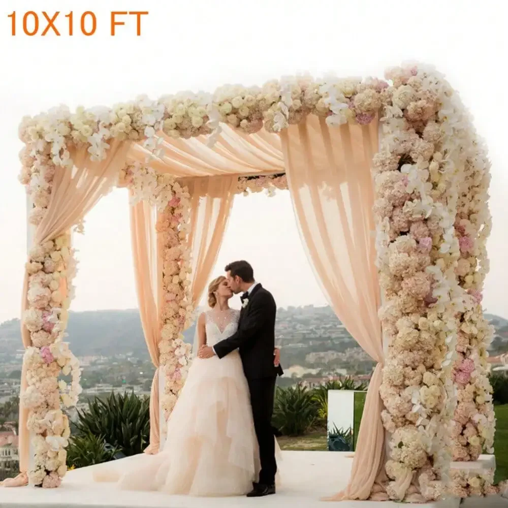 10X10FT 4Post Canopy Chuppah Mandap Wedding Photo Studio Background Hardware Kit