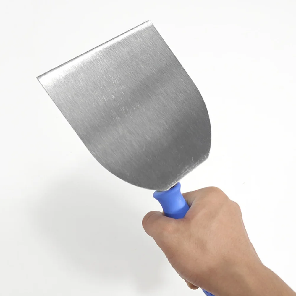 Sekop Plester dengan Bilah Baja Tahan Karat dan Pegangan Anti Selip Dua Warna untuk Pekerjaan Plesteran dan Penyelesaian Dinding