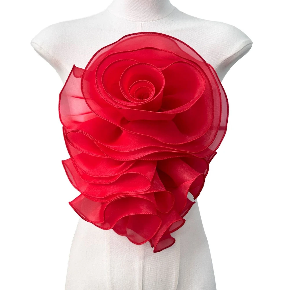 Mehrschichtige Chiffon-Rosen-Blumen-Brosche, Modeschmuck, Hochzeit, Party, exquisite handgefertigte, elegante Anstecknadeln für Damen-Accessoire – Detail 2
