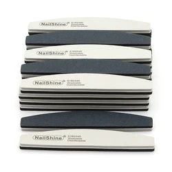 3/5/10Pcs Grey&Black Banana Nail Files 180 Coarse 240 Fine Sanding Nails Buffer File Strip Washable Manicure Set Nails Art Tools