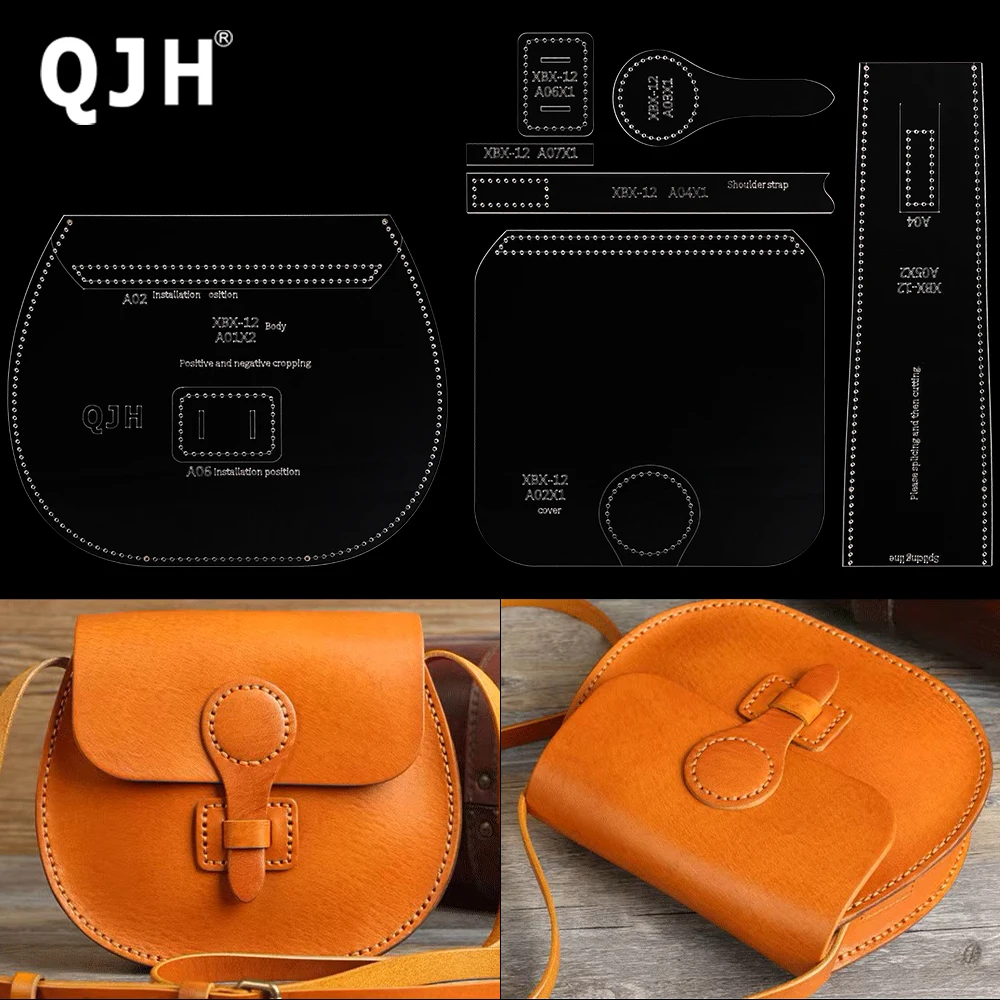 DIY Classic Shoulder Bag Making Stencils, Clear Acrylic Templates, DIY Leather Craftwork Sewing Design Patterns