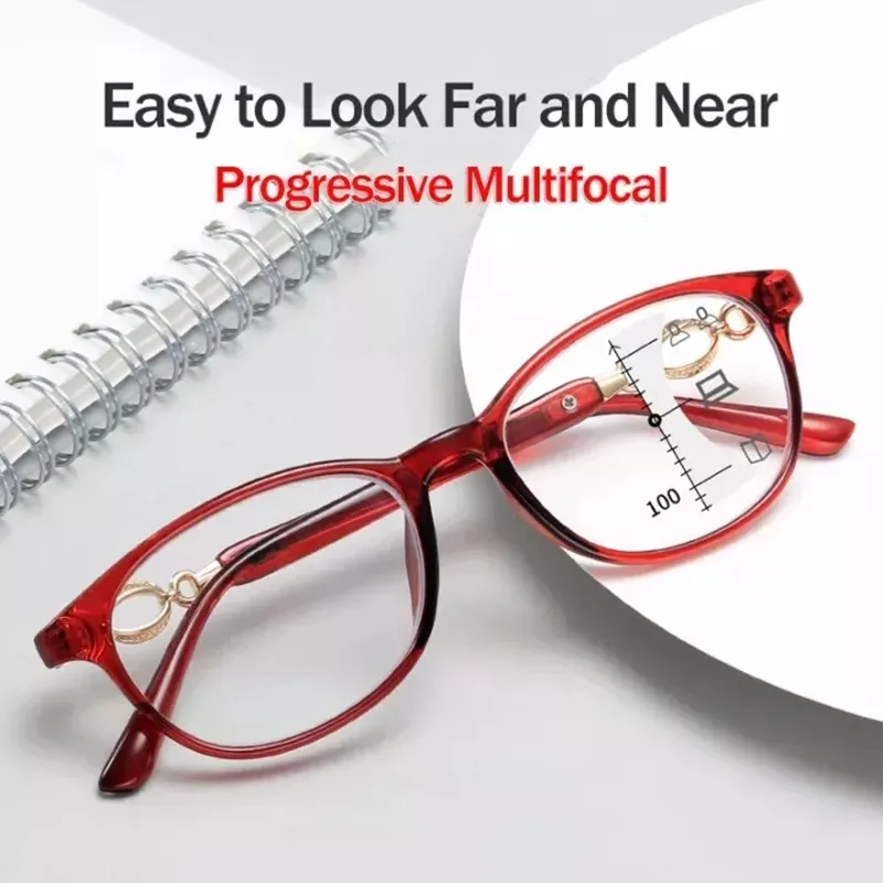 Women Reading Glasses Multifocal Anti-blue Light Women Fashion Progressive Eyeglasses Prescription Glasses Diopter +1.0 To +4.0 image 4