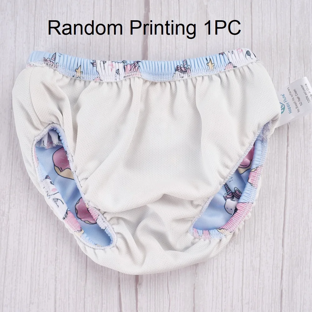 HappyFlute New 3Size 6-15Kg Soft Random Cute Printed Swimming Pool Pants Flower Wavy Edge Baby Girl's Cloth Diaper Beach Pants