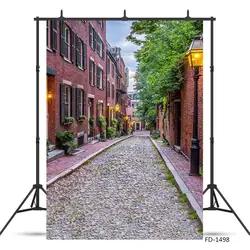 Old Town Street Photography Backgrounds for Photo Studio Vinyl Cloth Portrait Photo Backdrops for Kids Baby Photobooth Photocall