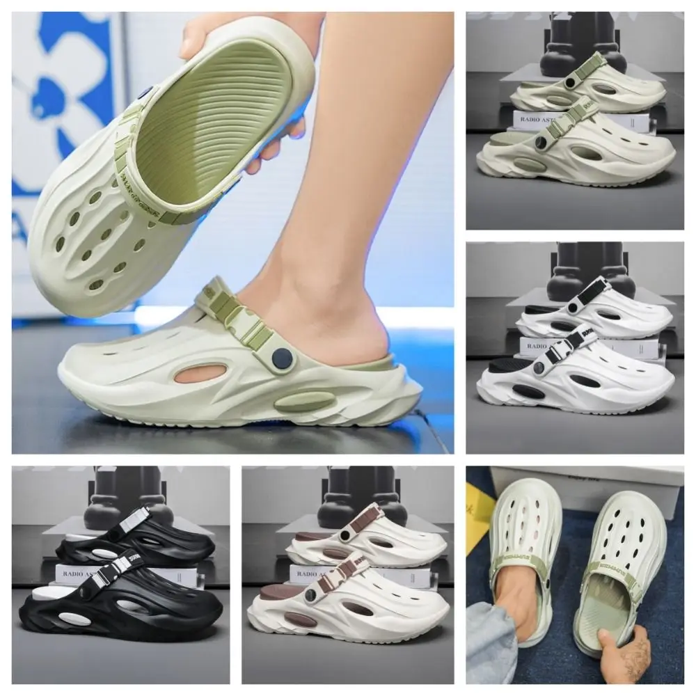 

Breathable Fashion Slipper Men Casual Anti-slip Closed-toe Sandals Thick Soled House Flat Shoes Outdoor Slipper Male