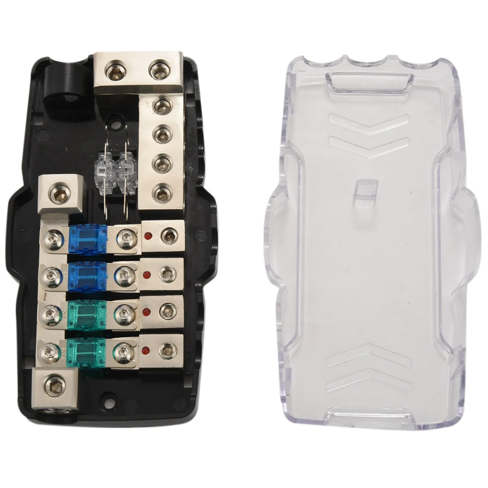 Hot Selling-Multi-Functional LED Car Audio Stereo ANL Fuse Holder Distribution 0/4Ga 4 Way Fuses Box Block 30A 60A 80Amp,Multi-F