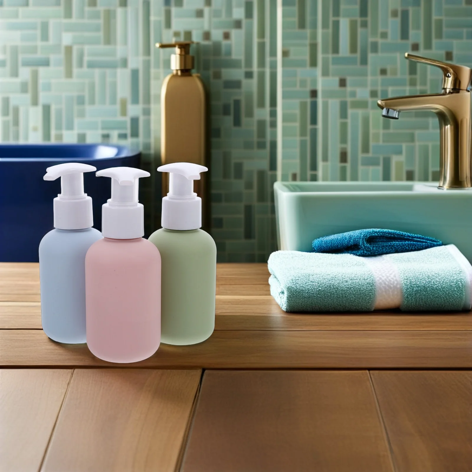 3Pcs Portable Travel Bottle Set 100Ml Refillable Leak Proof Pump Dispensers for Liquid Soap Shampoo Moisturizer Daily Use